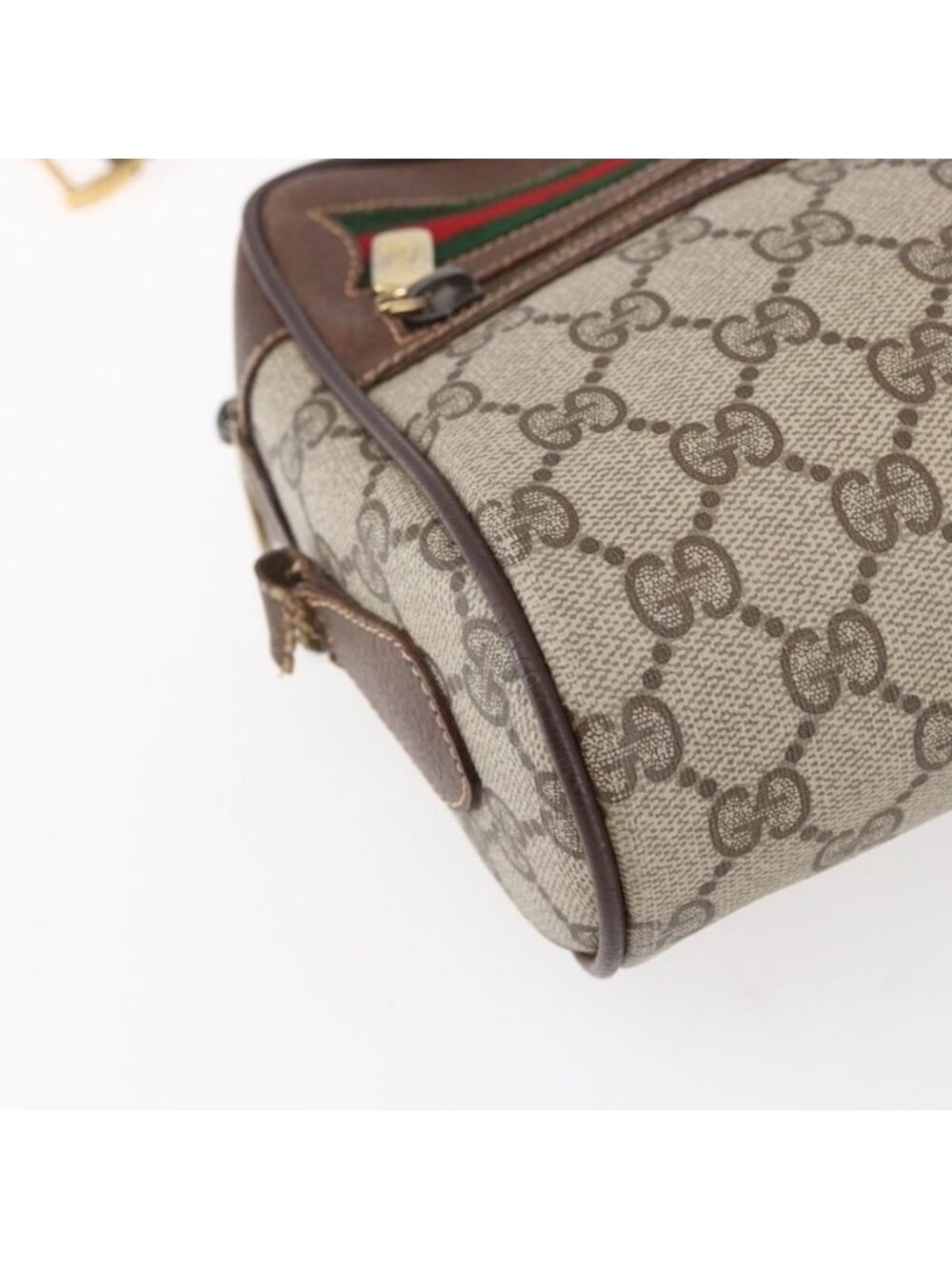 Authentic GUCCI GG Supreme Web Sherry Line Bag PVC Beige Gold 56 02 087 - Picture 7 of 16